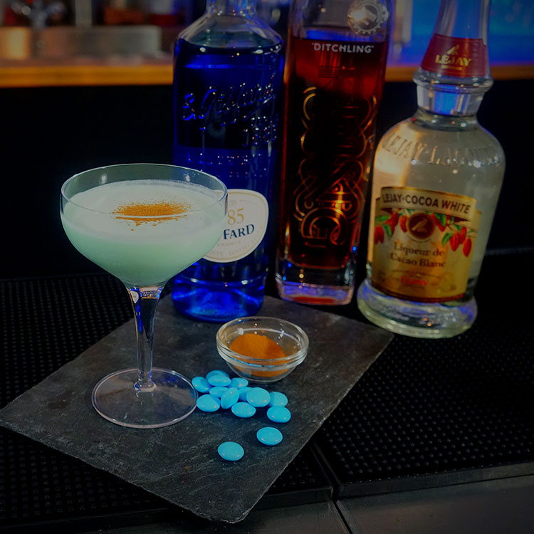 Photograph: Blue Smartie cocktail