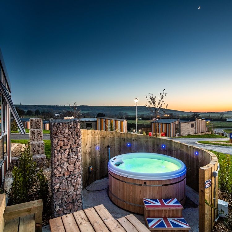 Photograph: Hot tub in a holiday camp site