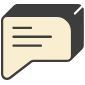 Message icon square yellow