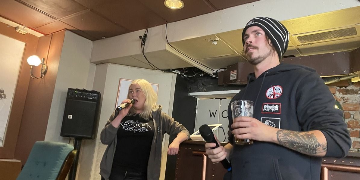 Self-service karaoke at Kraken, Helsinki