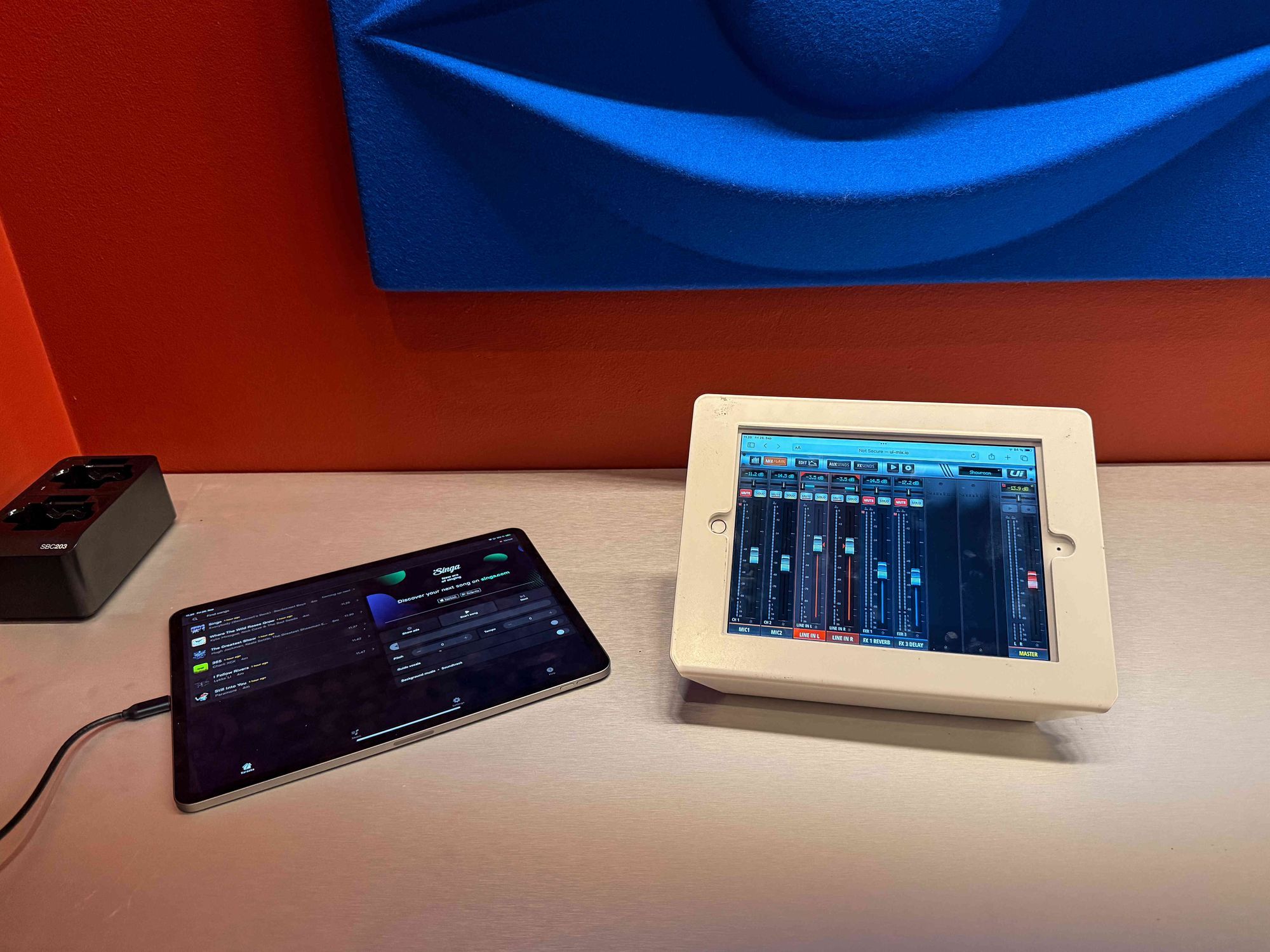 Benutzungsoberfläche von Singa auf einem iPad.