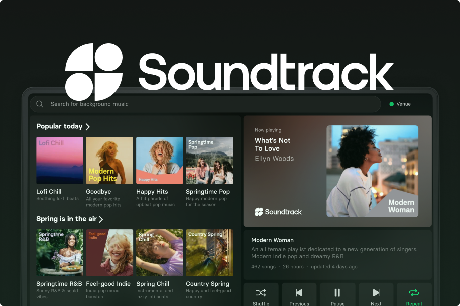 Soundtrack-Oberfläche. Leicht zu bedienen und übersichtlich.