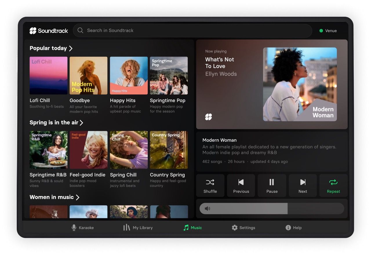 The Singa Soundtrack interface.