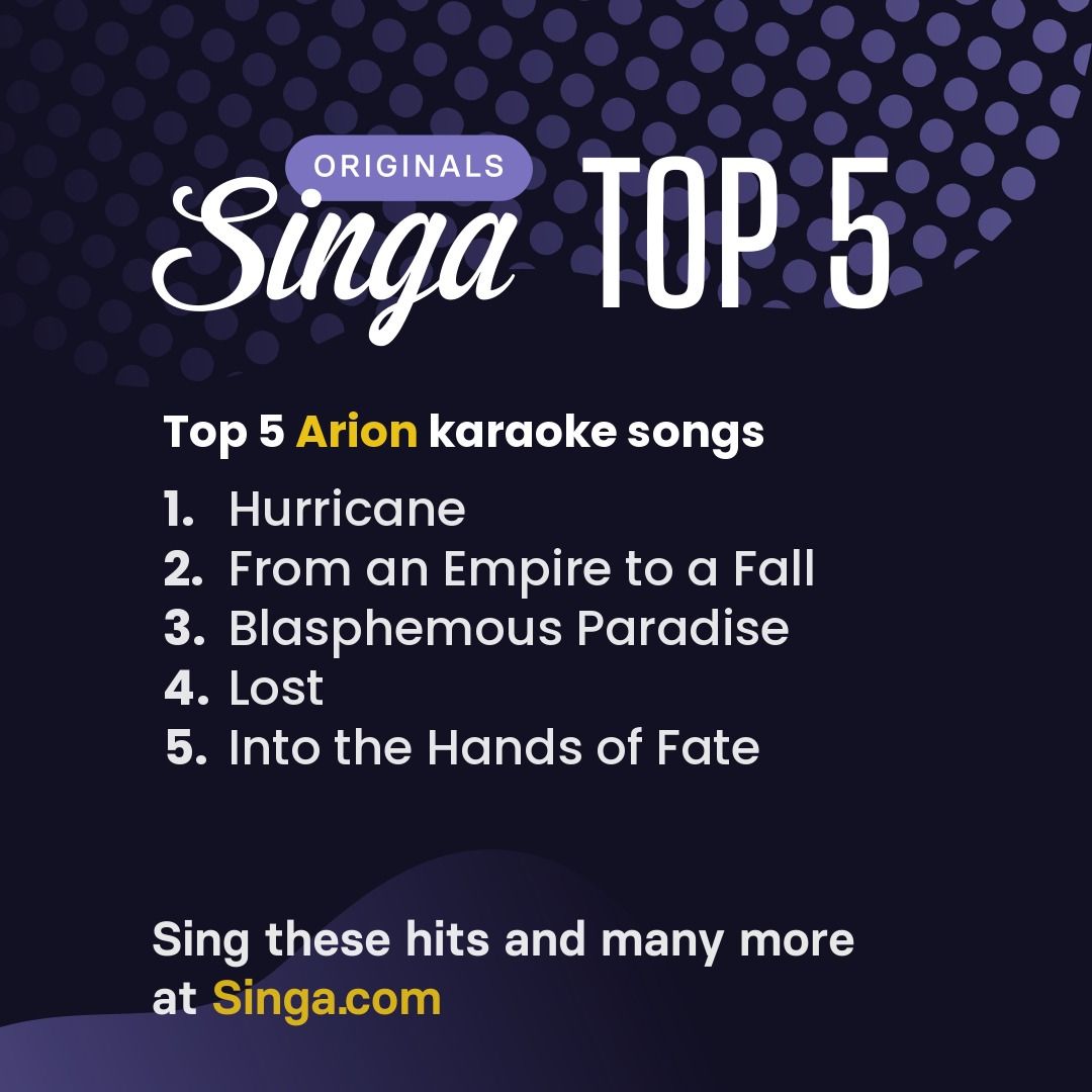 Top Arion karaoke songs on Singa.