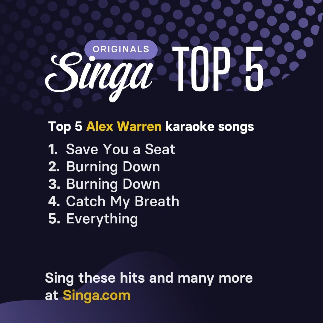 Top Alex Warren karaoke songs on Singa.