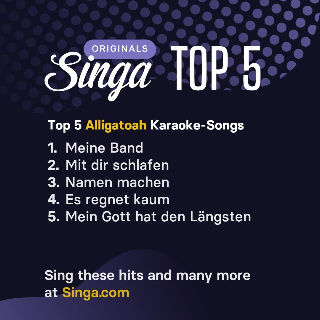 Top Karaoke-Songs von Alligatoah auf Singa.