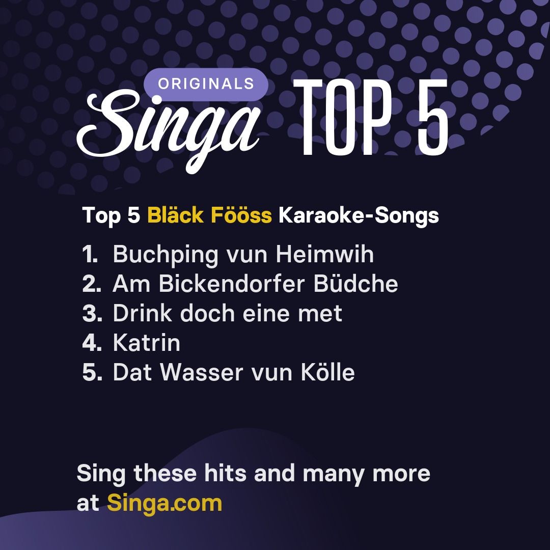 Top Karaoke-Songs von Bläck Fööss auf Singa.