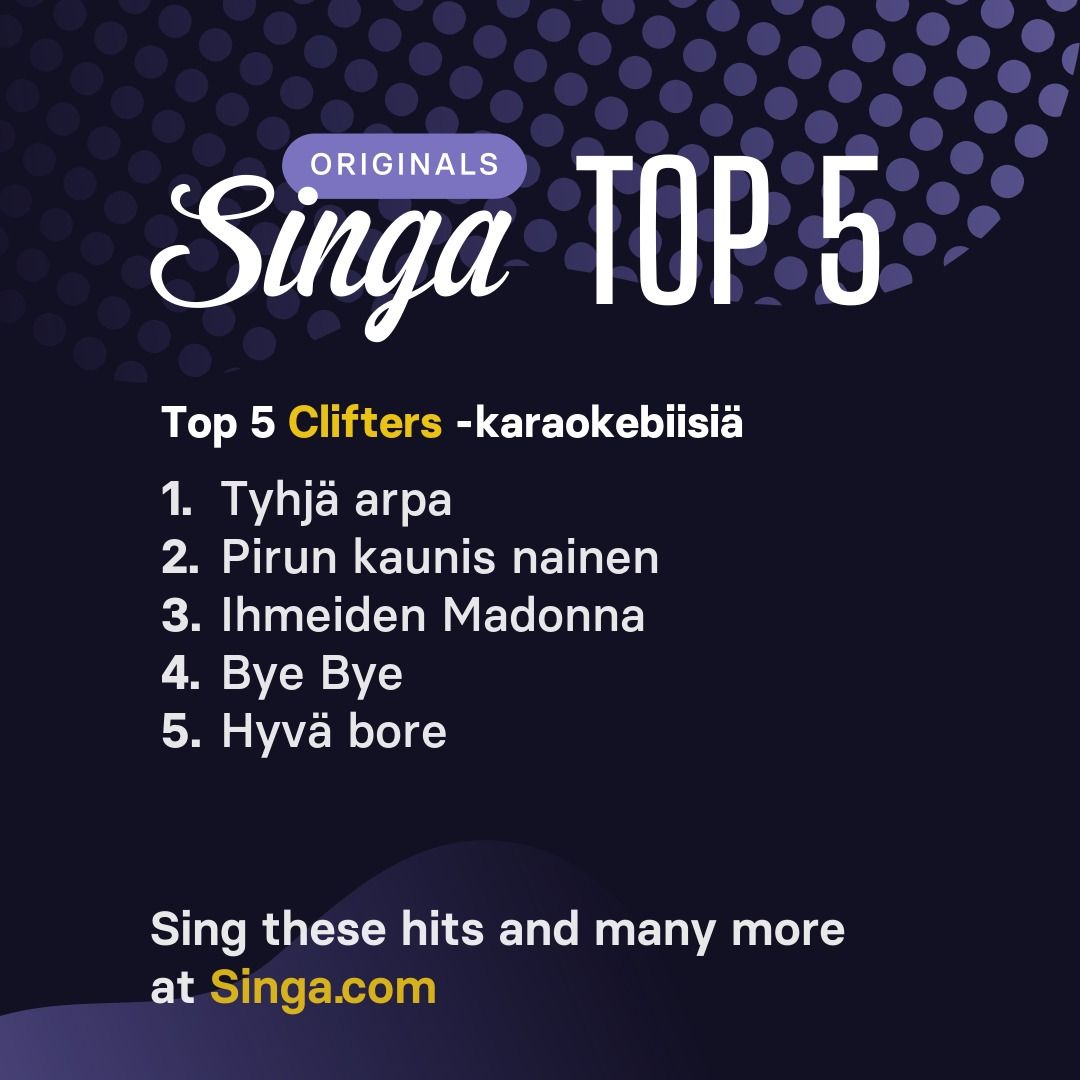 Top Clifters -karaokebiisit Singassa.
