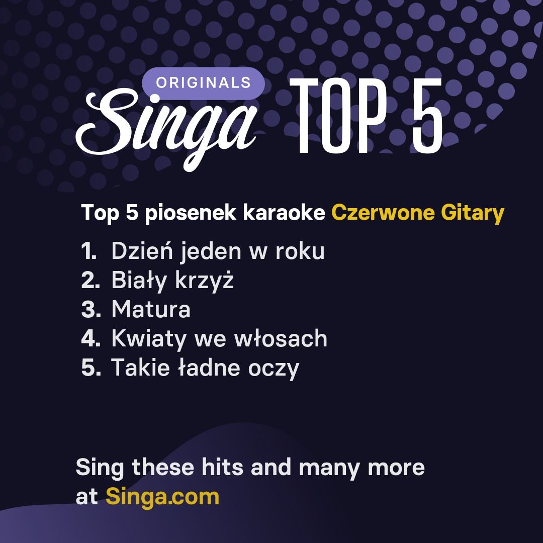 Najlepsze piosenki karaoke Czerwone Gitary w Singa.