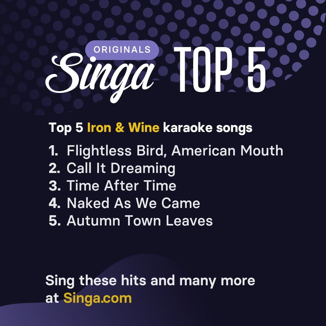Top Iron & Wine karaoke songs on Singa.