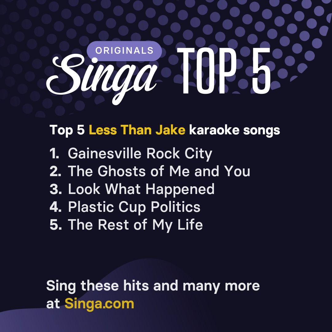 Top Less Than Jake karaoke songs on Singa.