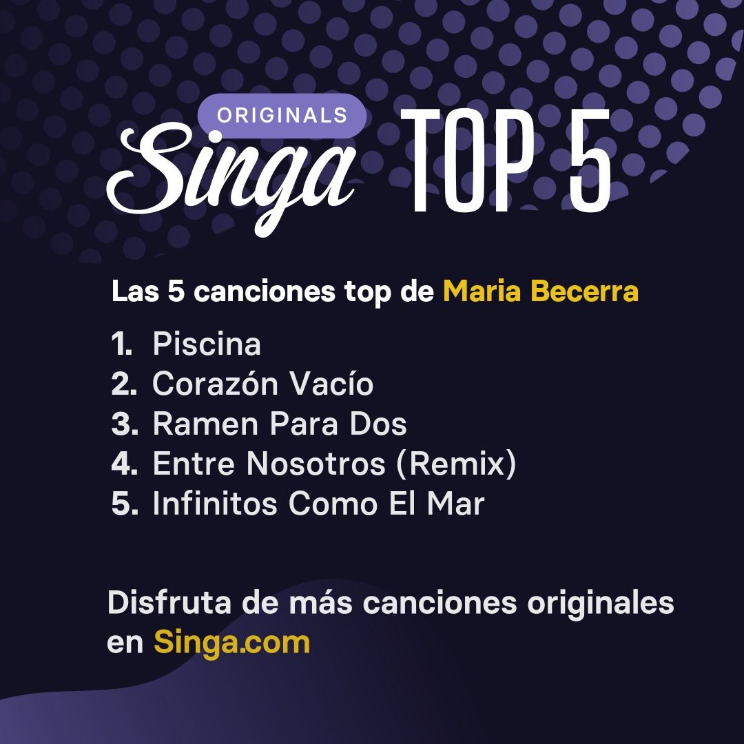 Las canciones top de Maria Becerra en karaoke en Singa.