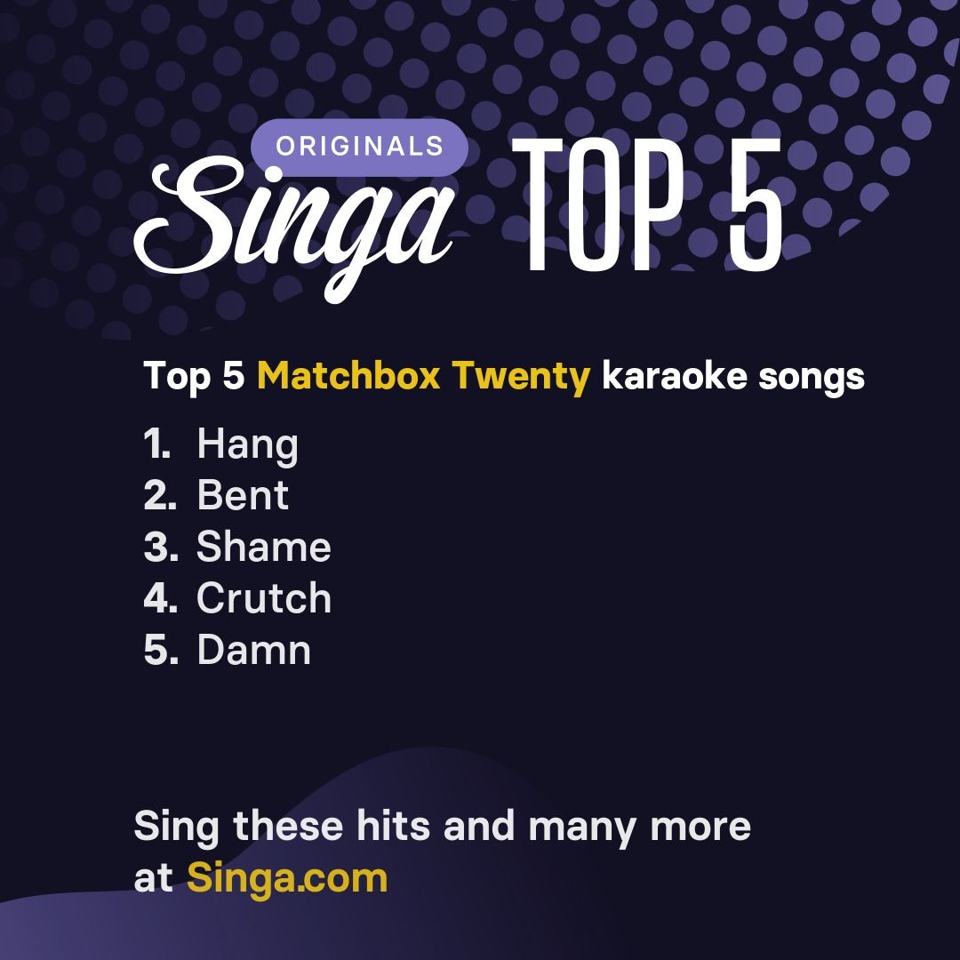Top Matchbox Twenty karaoke songs on Singa.