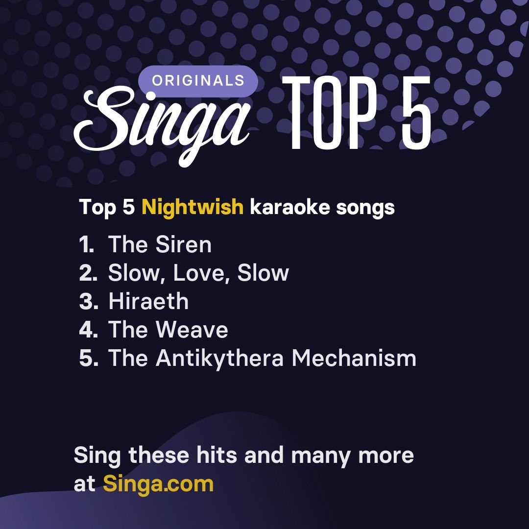 Top Nightwish karaoke songs on Singa.