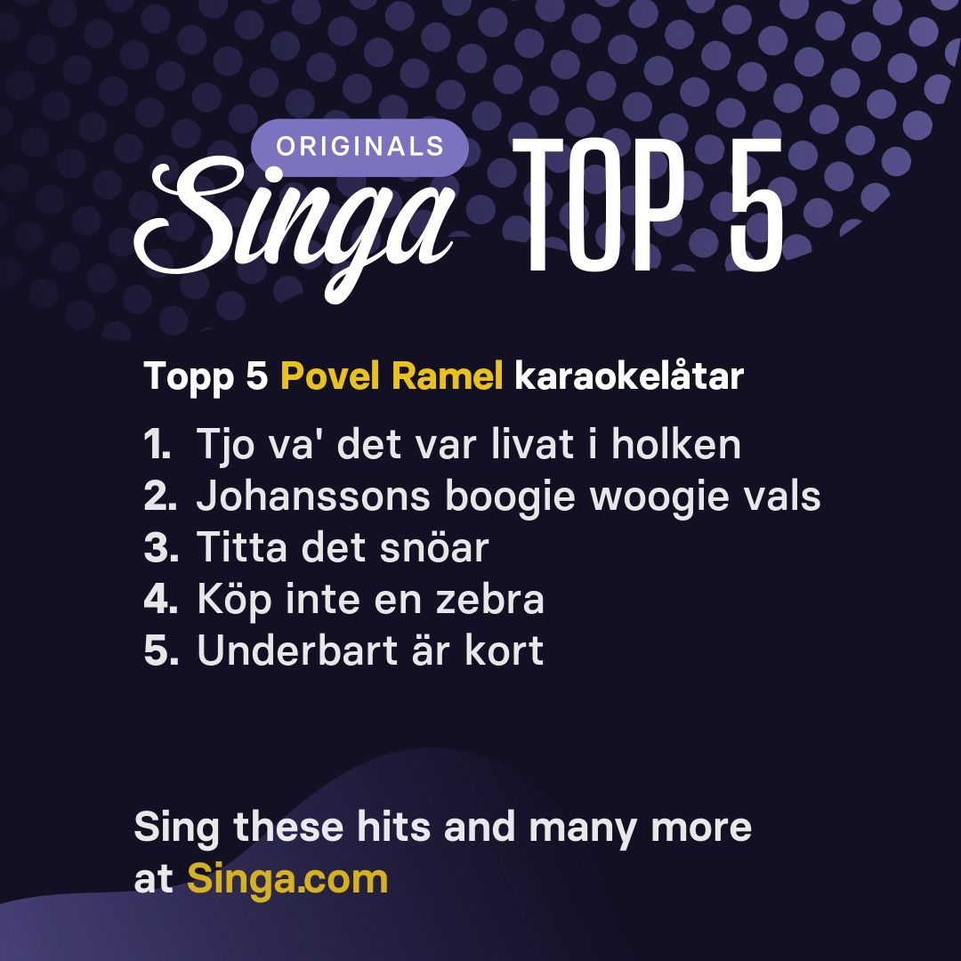 Topp karaokelåtar med Povel Ramel på Singa.