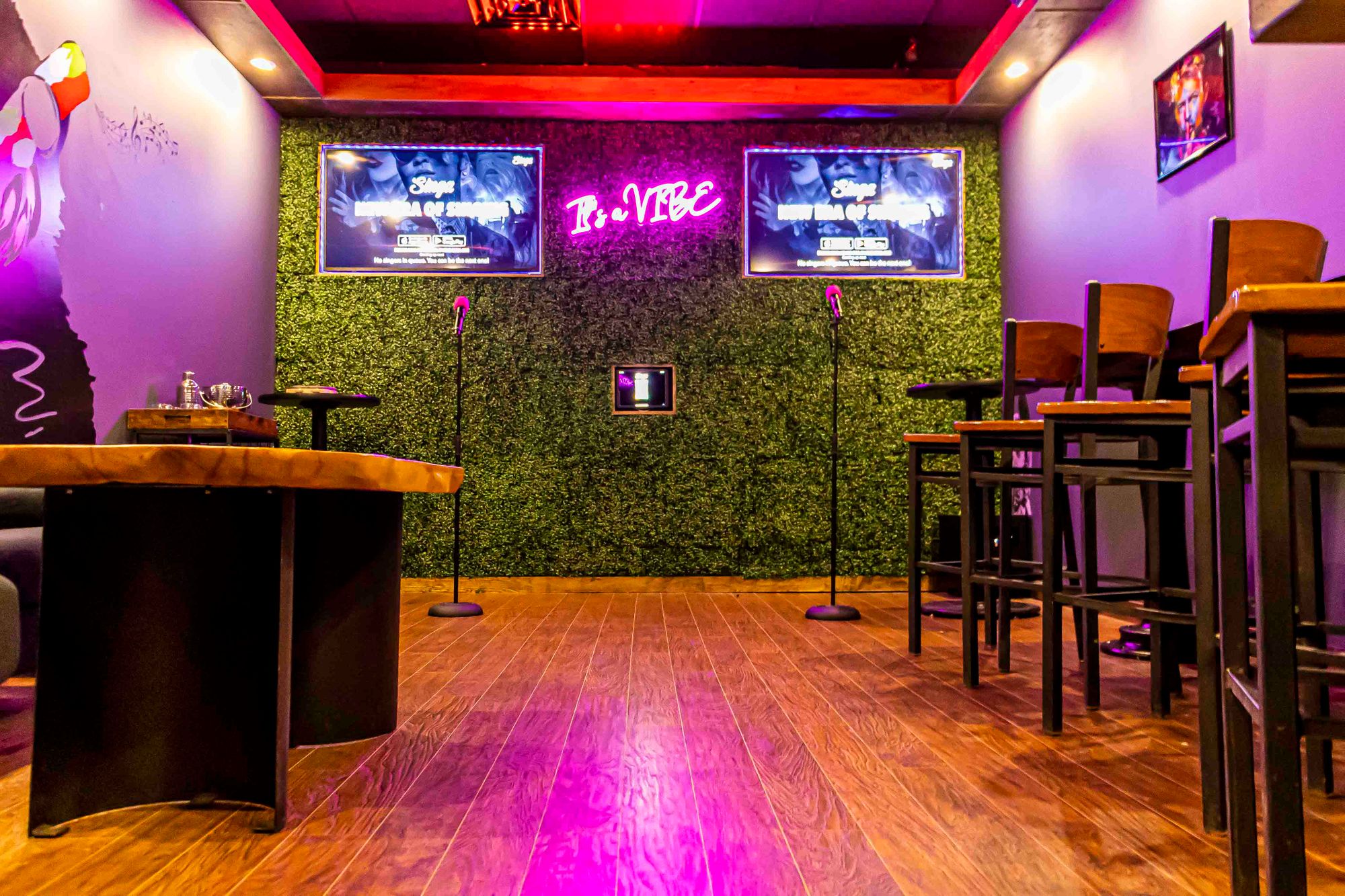 The karaoke room at RollHouse