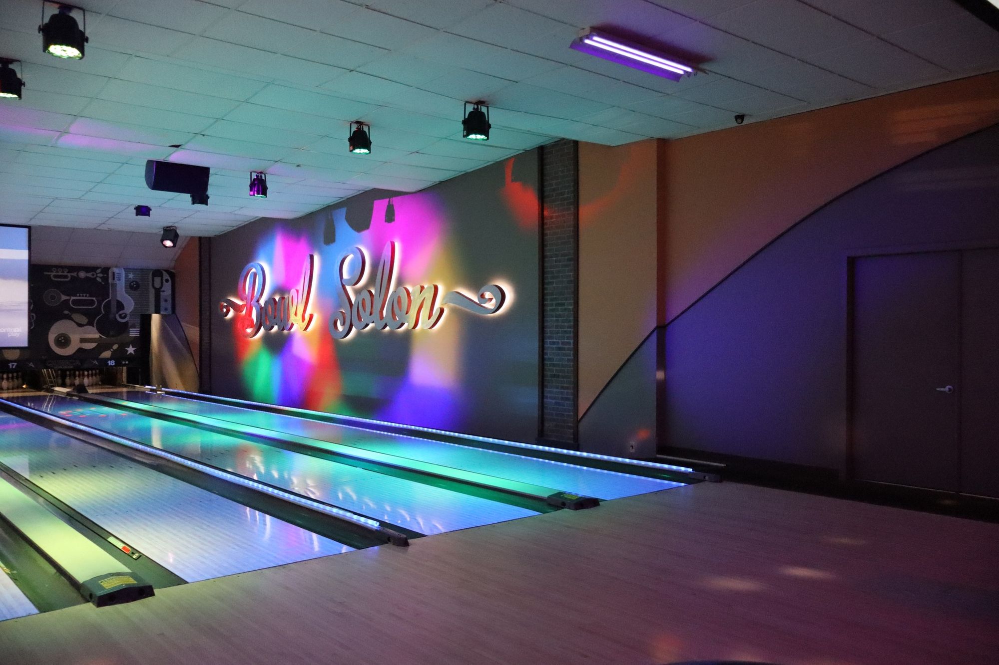 The bowling lane at RollHouse Solon