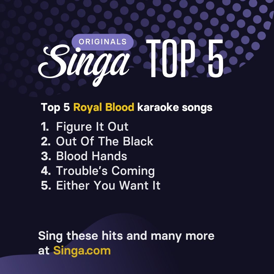 Top Royal Blood karaoke songs on Singa.