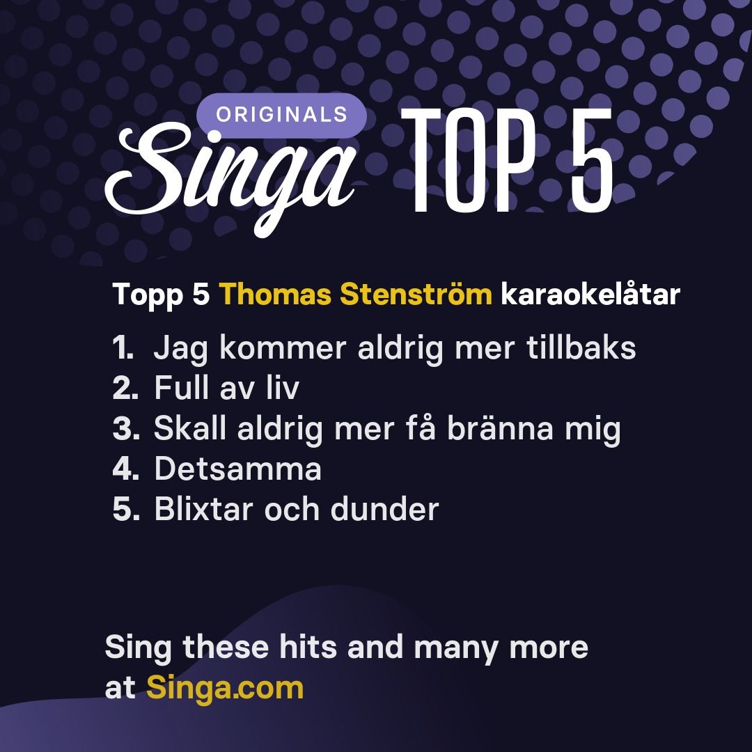 Topp karaokelåtar med Thomas Stenström på Singa.