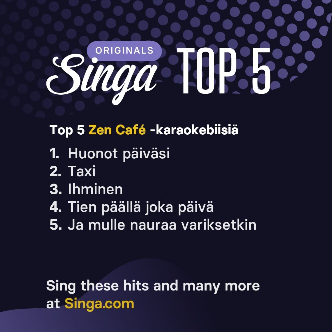 Top Zen Café -karaokebiisit Singassa.