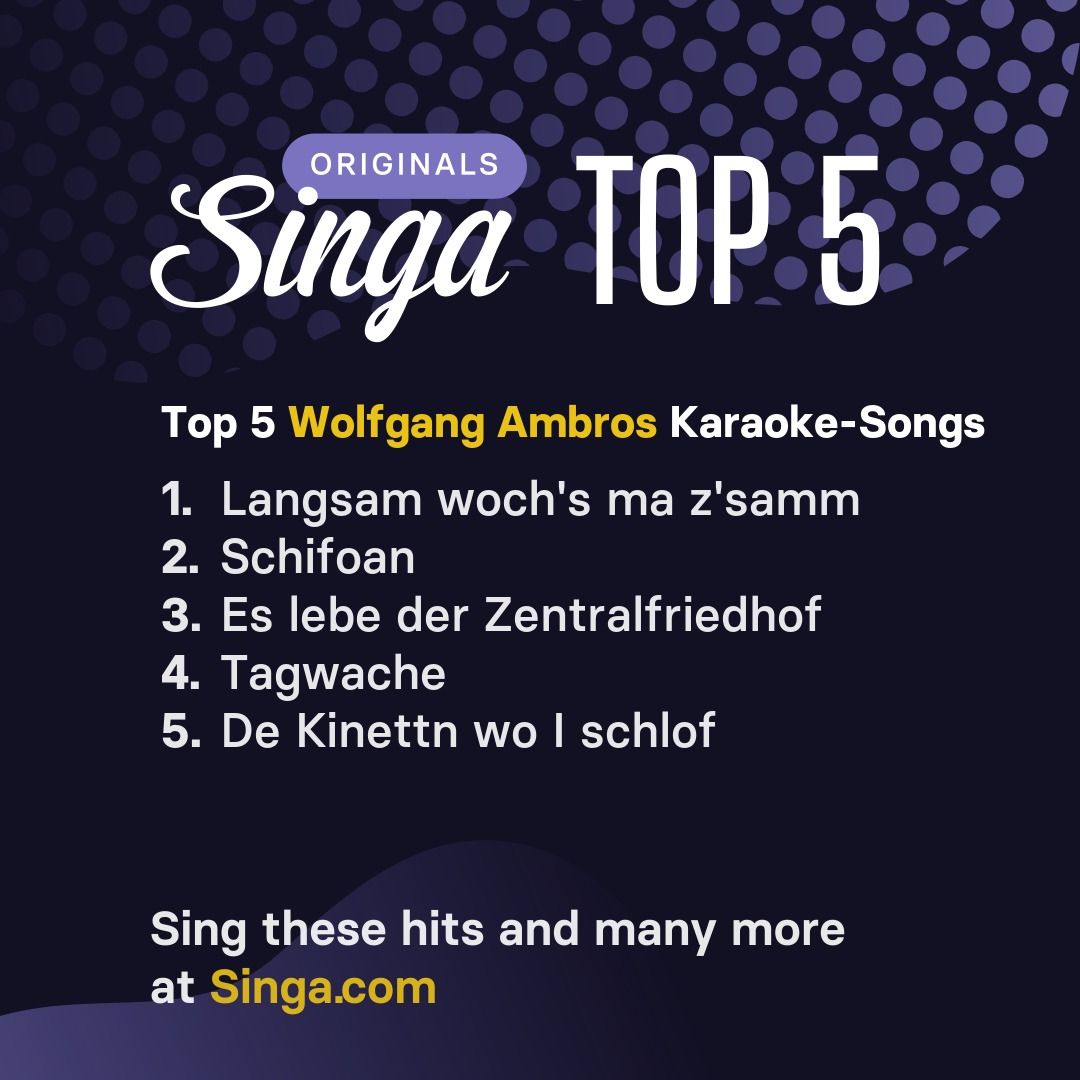 Top Karaoke-Songs von Wolfgang Ambros auf Singa.