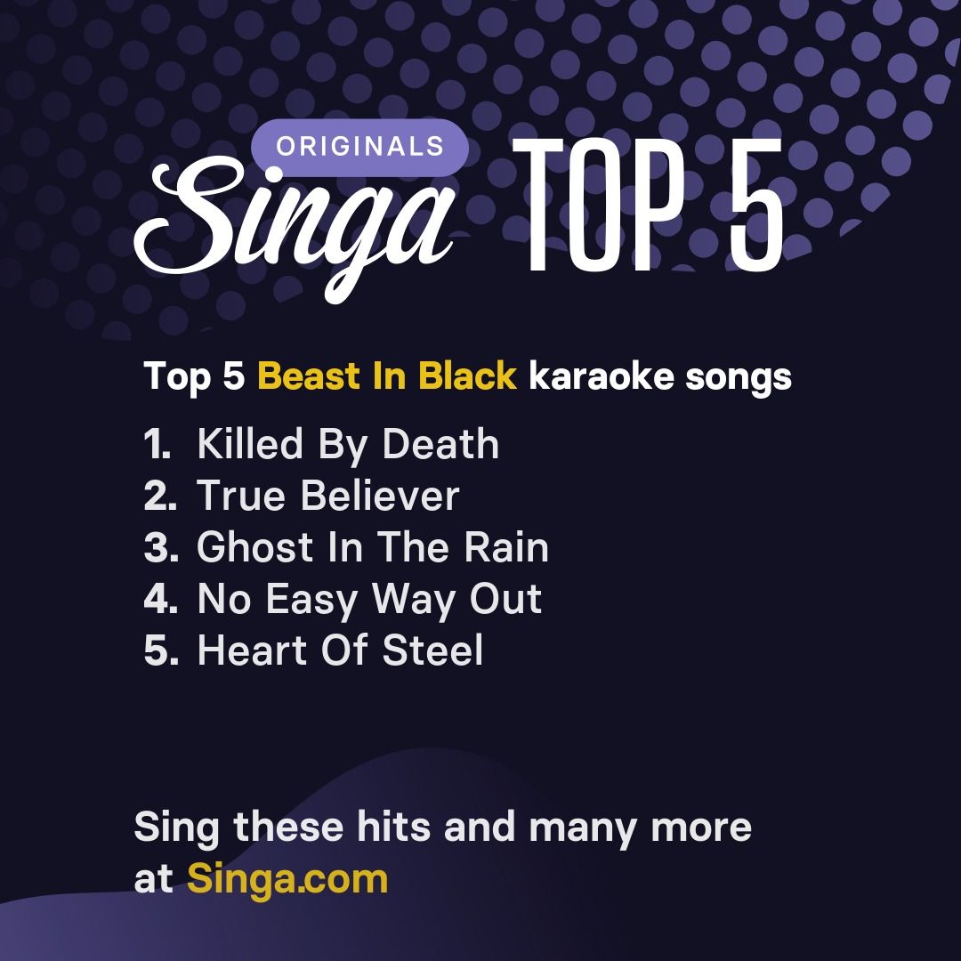 Top Beast In Black karaoke songs on Singa.