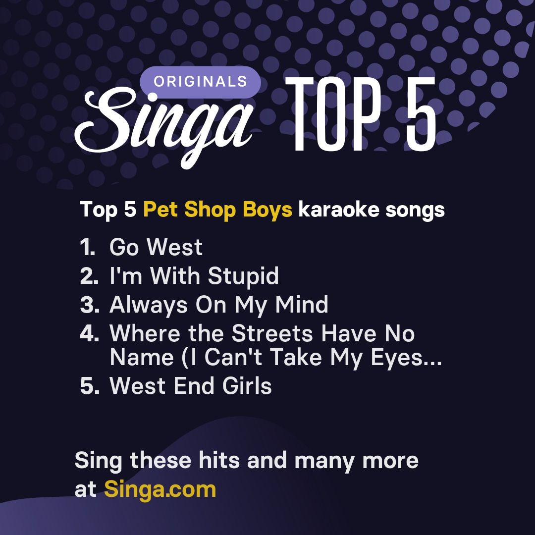 Top Pet Shop Boys karaoke songs on Singa.