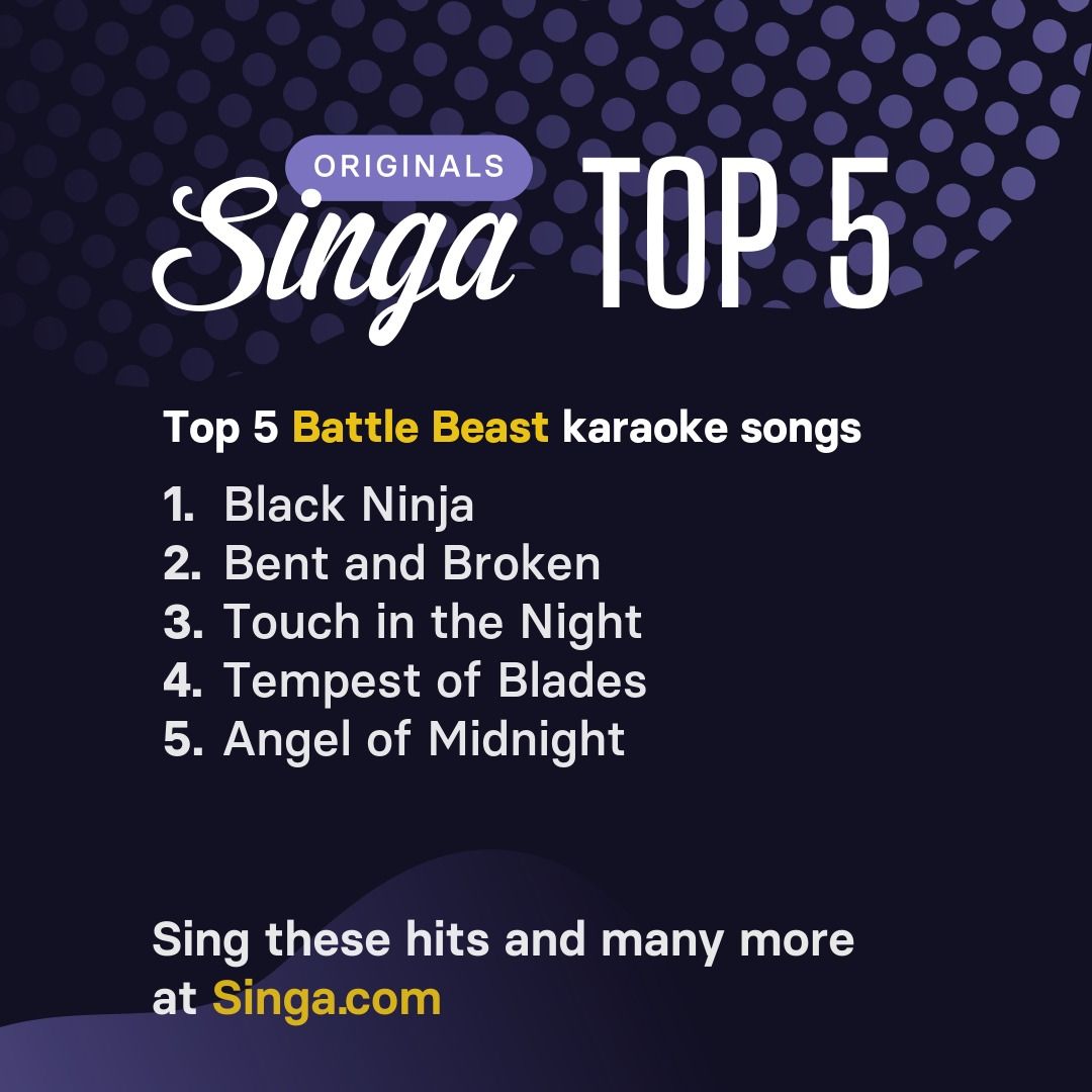 Top Battle Beast karaoke songs on Singa.
