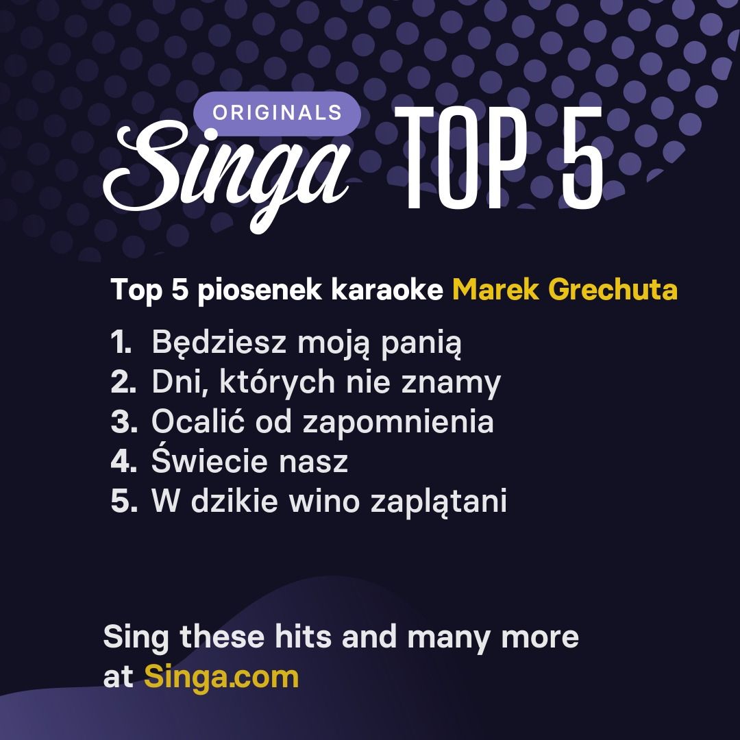 Najlepsze piosenki karaoke Marek Grechuta w Singa.