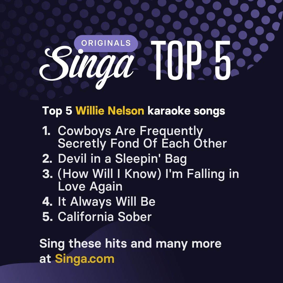 Top Willie Nelson karaoke songs on Singa.