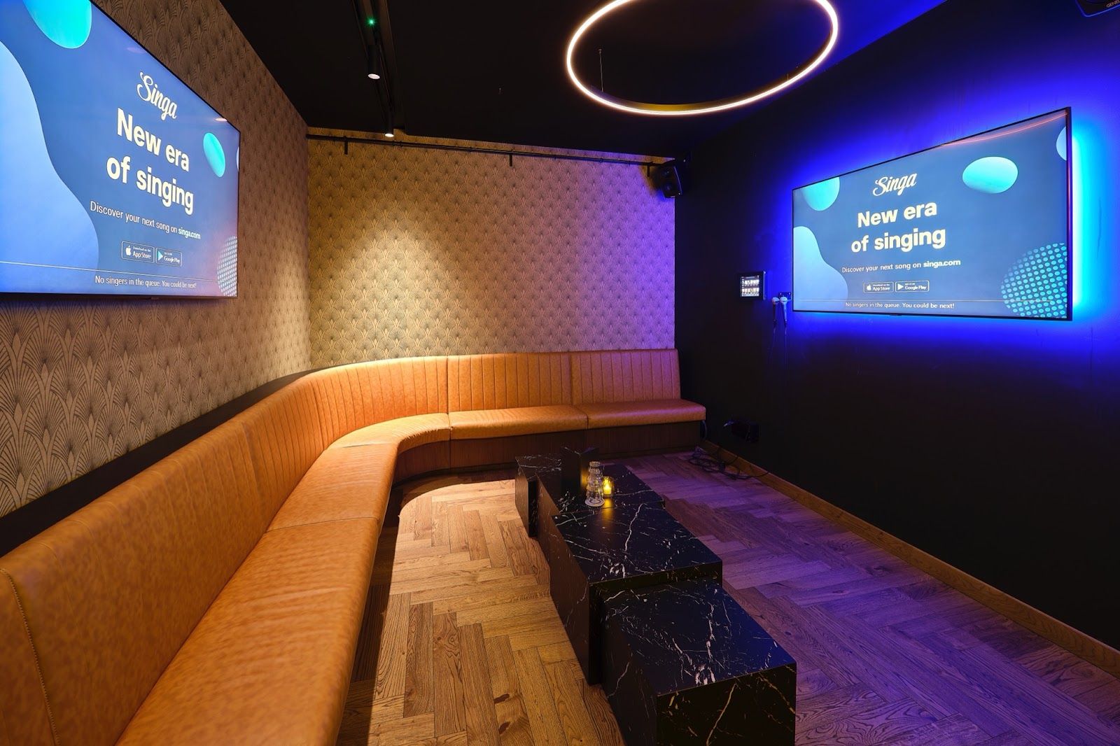 A private karaoke room at Oche Reykjavik