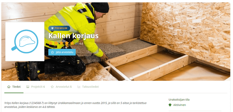 Urakkamaailman Premium profiili