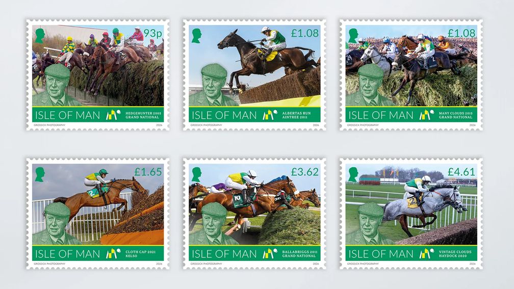 Collection of stamps honouring Grand National legend Trevor