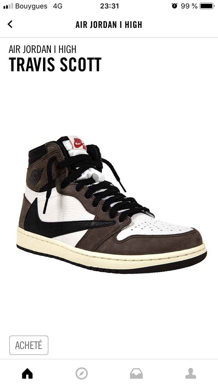 Nike aj1 Travis Scott 倒钩