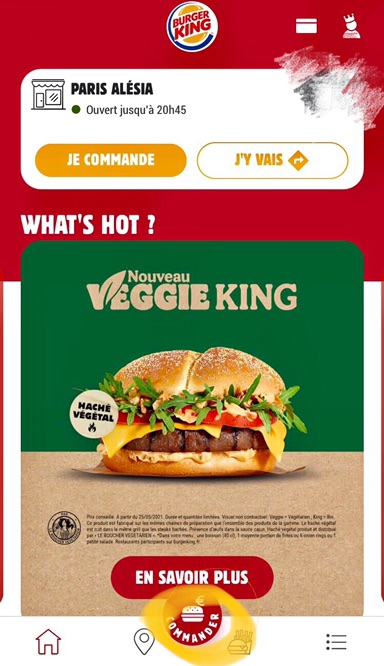 Burger King 素🍔点餐流程图