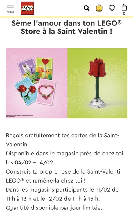 🇫🇷也可以免费领LEGO玫瑰花积木啦