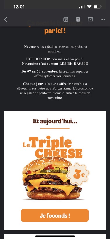 Burger King活动每天一个特价
