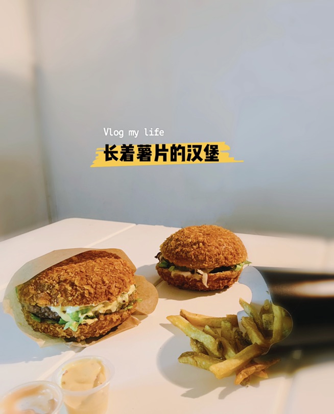 巴黎美食 11区 长薯片的咔嚓汉堡
