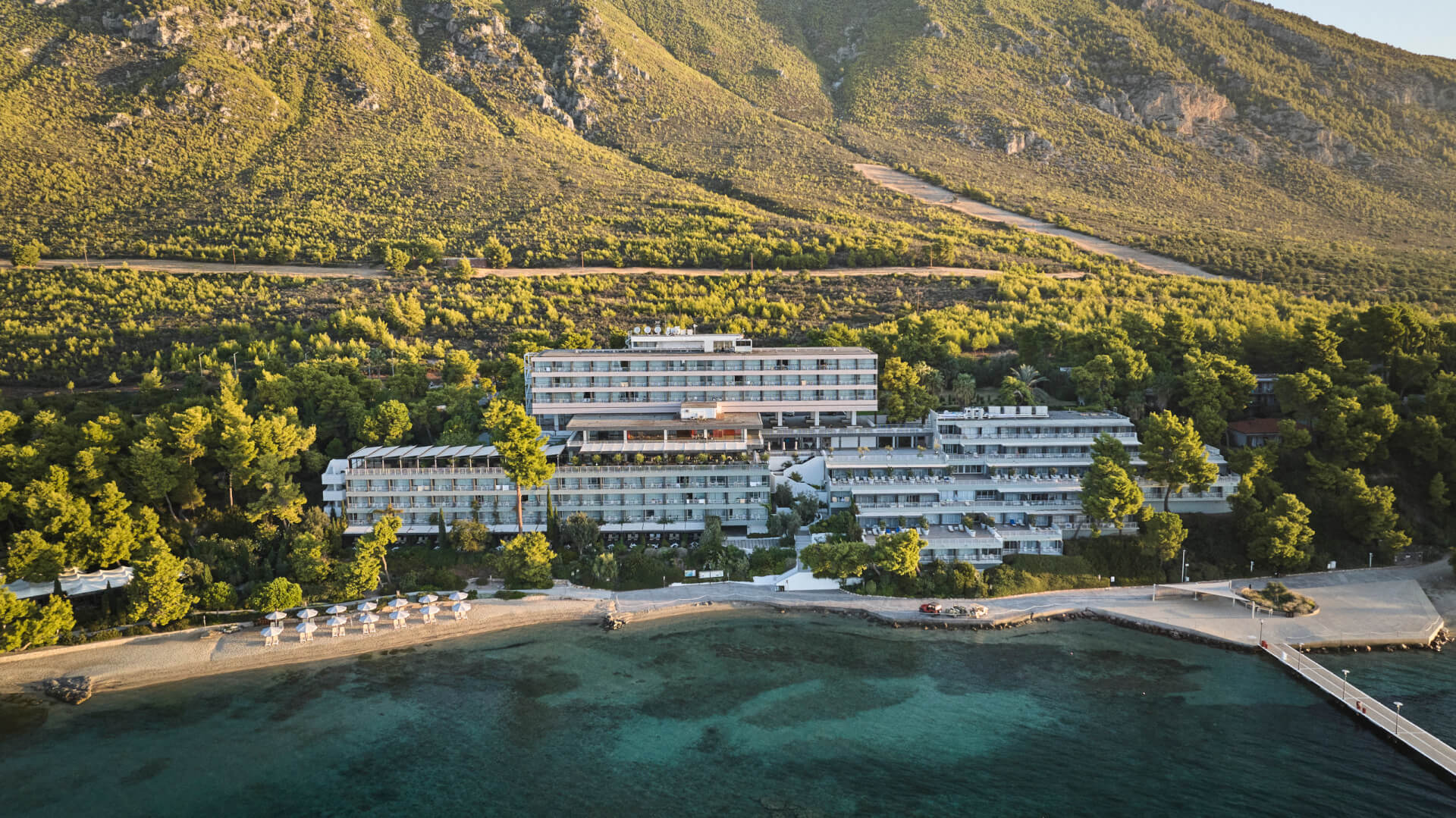 Gregolimano sunny beach aerial