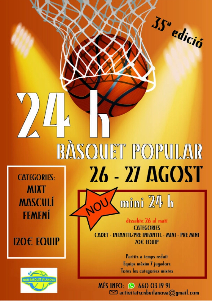 35a edició de les 24 hores de Bàsquet Popular (Vilanova i la Geltrú) 35a edició de les 24 hores de Bàsquet Popular (Vilanova i la Geltrú)