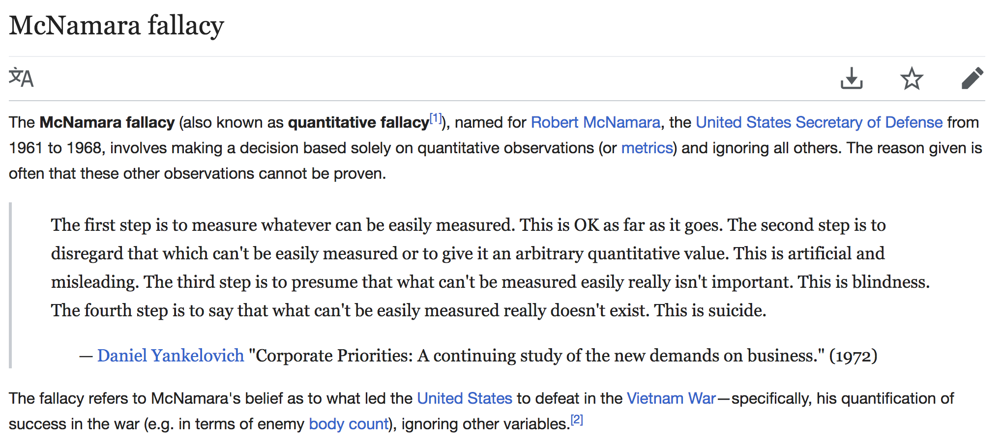 Mcnamara fallacy