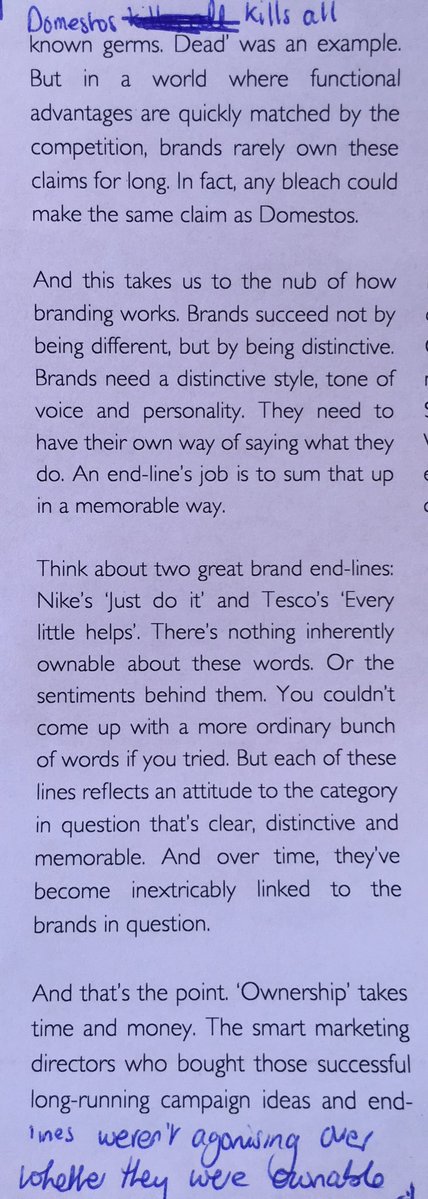On the need for brands to be distinctive not different