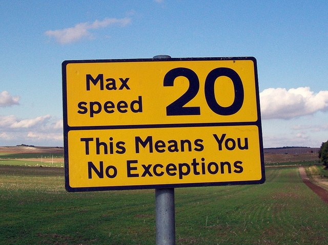 A speed sign that tries to get round the problem of habituation