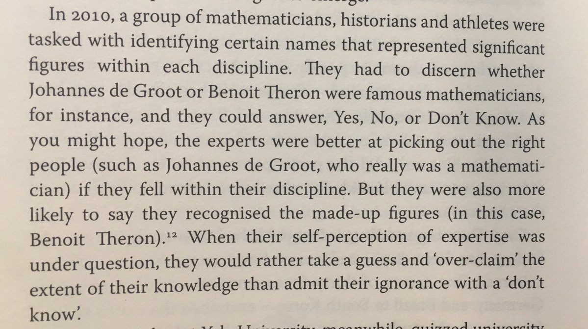 On experts’ inability to say they don’t know