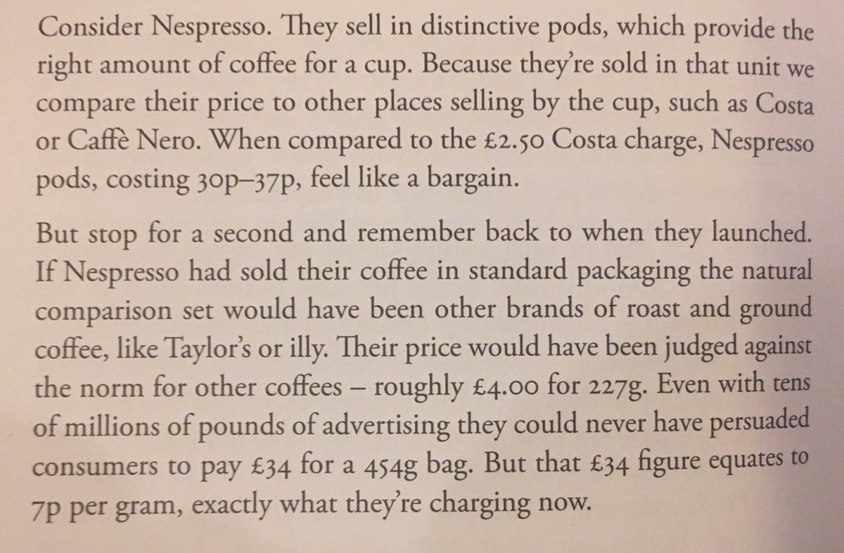 Consider Nespresso. They sell in distinctive pods, which provide the right amount of coffee for a cup.