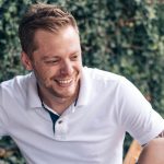 Andrew smiling in garden