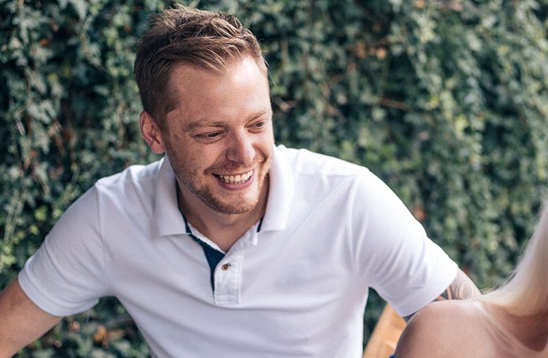 Andrew smiling in garden
