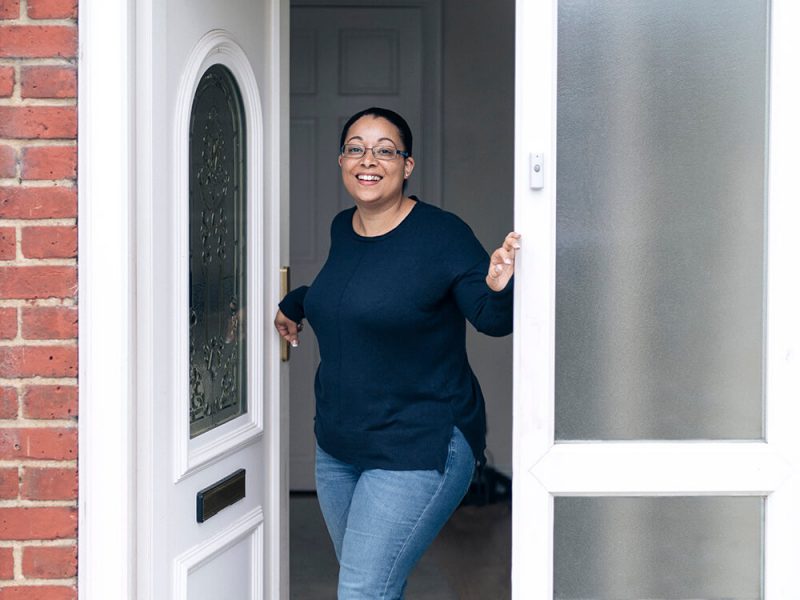 Teusday opening front door