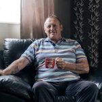 Kevin in his living room