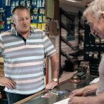 Kevin in a fishing shop